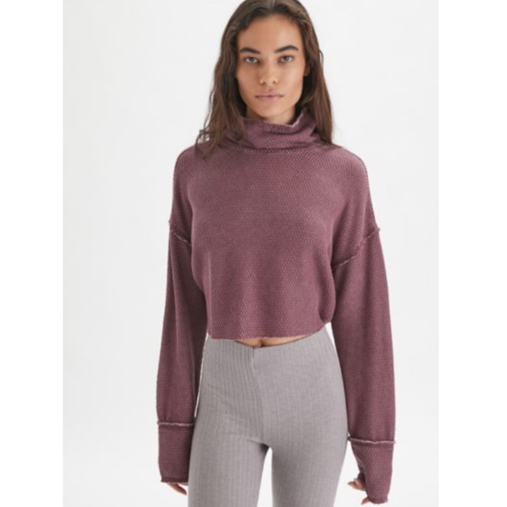 UO Out From Under Camino Long Sleeve Cropped Top NWT